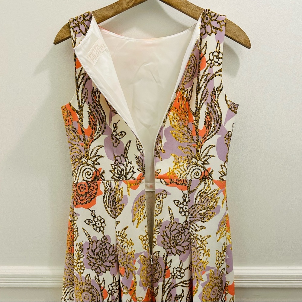 Peter Pilotto Cady Dress 8 white orange purple gold floral - Picture 10 of 13